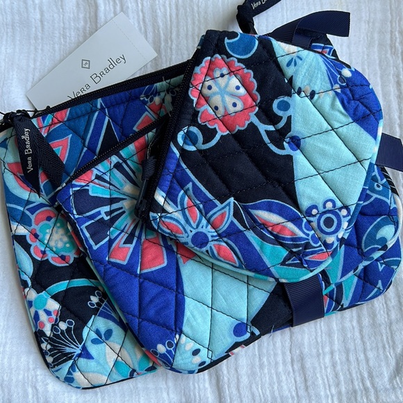 Vera Bradley 3 piece Cosmetic Trio bags in Lotus Flower Swirl - Picture 3 of 3